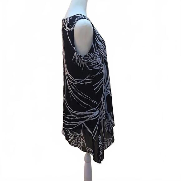 Chic Alfani Black & White Floral Tunic Top, 1X - Picture 3 of 8
